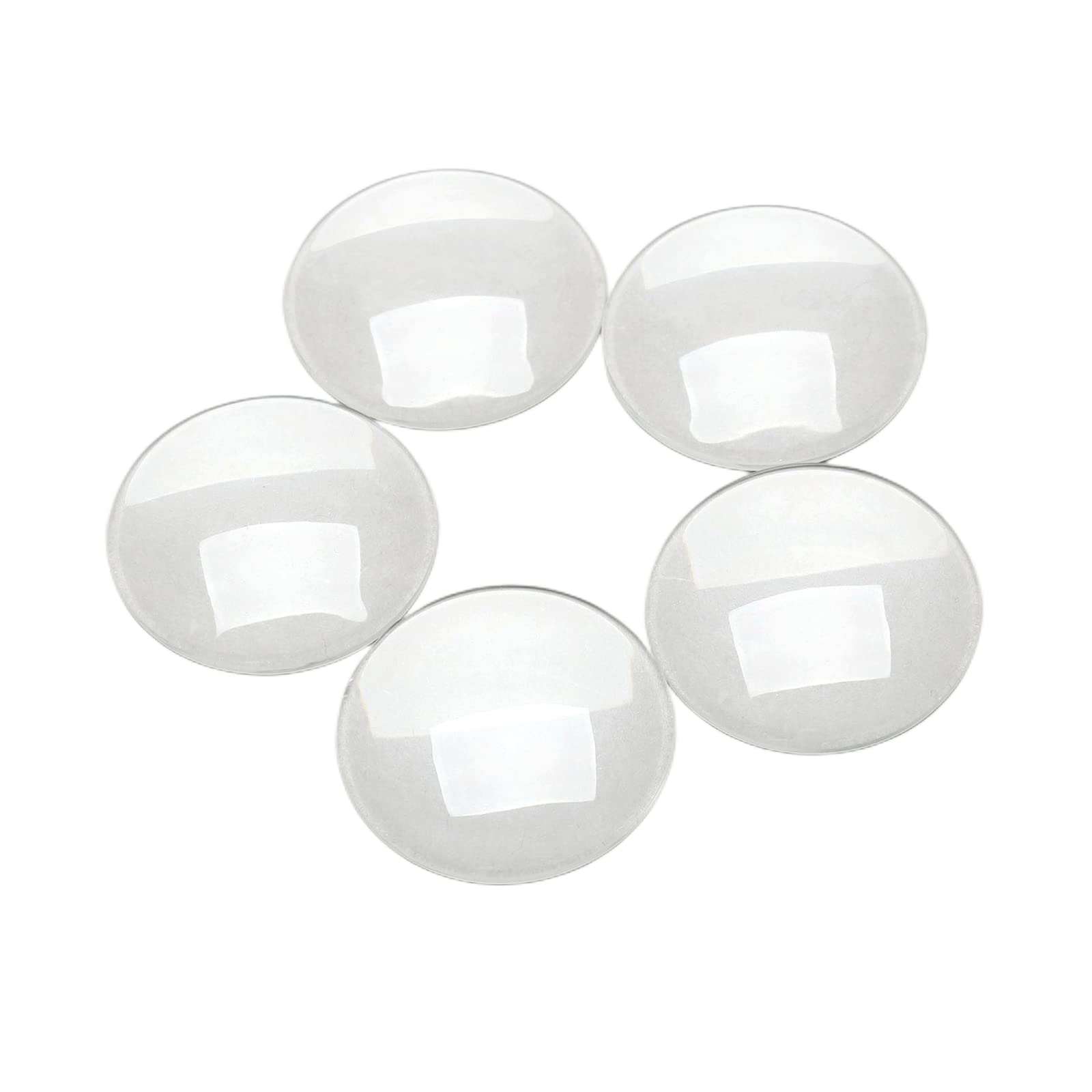 Amazon | ガラスカボション 40mm クリアガラス 半球 円形 ラウンド